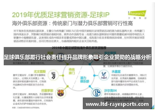 足球俱乐部履行社会责任提升品牌形象吸引企业赞助的战略分析